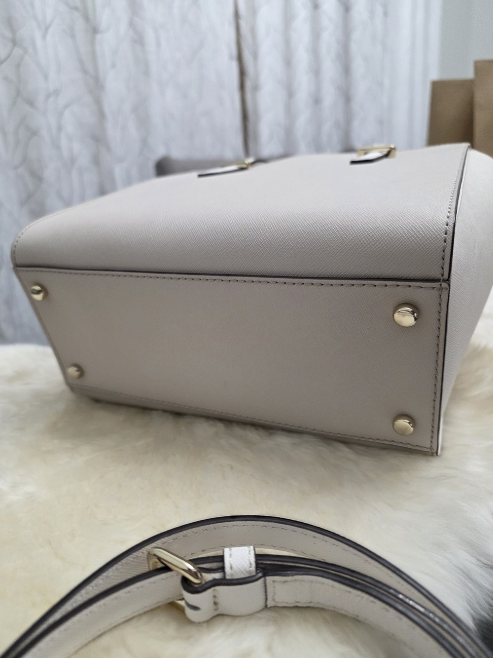 Kate Spade Cedar Street Hayden In Crisp Linen With Matching Wallet - Picture 4 of 9